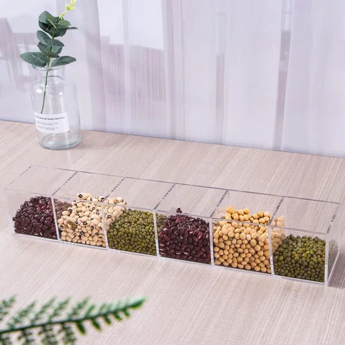 Miniatura 6 de dedoot Organizador de cajones transparente, 6 compartimentos, organizador de acrílico, cubo cuadrado de plástico duradero para maquillaje, joyas