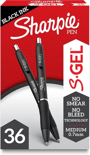 Miniatura 5 de SHARPIE S-Gel, bolígrafos de gel, punta fina (0.020 in), bolígrafo de gel de tinta negra, 12 unidades y S-Gel, bolígrafos de gel, punta media