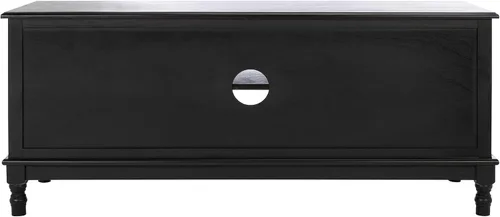 Miniatura 7 de SAFAVIEH Ozark Soporte de TV para pantalla plana de hasta 55 pulgadas, negro, 2 puertas con almacenamiento interior, 2 estantes abiertos, consola