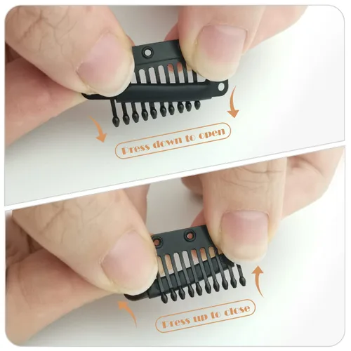 Miniatura 58 de Dreamlover - Clips para extensiones de cabello, clips para peluca con 9 dientes, 30 piezas Beige