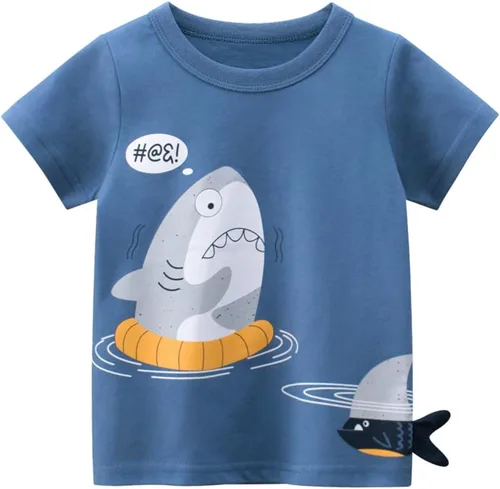 Miniatura 4 de Paquete de 4 camisetas de algodón de manga corta con cuello redondo para niños de 2 a 7 años
