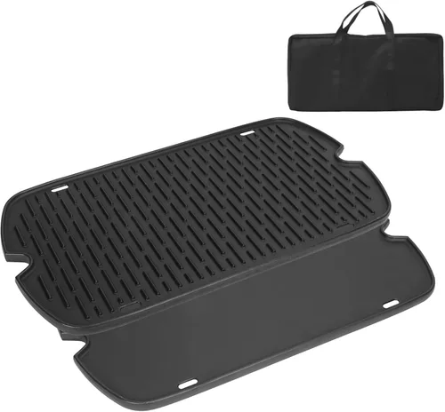 Miniatura 11 de Plancha de cocina de hierro fundido pre-sazonada reversible 2 en 1 de 14" x 16" para estufa de gas/carbón/eléctrica/propano/parrilla de gas, plancha