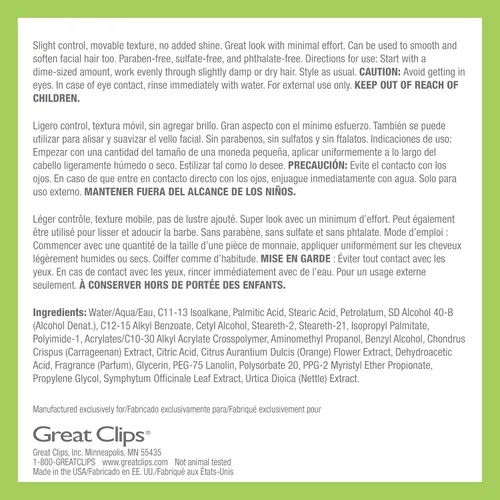 Miniatura 5 de GREAT CLIPS LATITUDE - Crema de estilo natural Gel para el cabello para hombres Bajo agarre + bajo brillo 5.1 onzas El embalaje puede variar