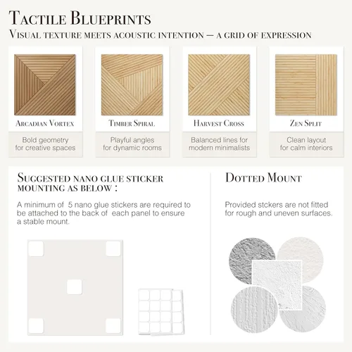 Miniatura 8 de Soon Global Paneles acústicos para pared, 6 piezas de 23.62 x 23.62 pulgadas, paneles acústicos artísticos, paneles acústicos decorativos, paneles