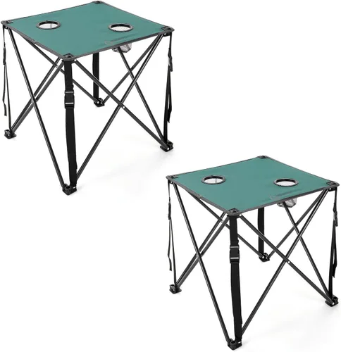 Miniatura 12 de ARROWHEAD OUTDOOR Mesa plegable portátil de 26 pulgadas (26.0 in), 2 portavasos, cuadrado, funda de transporte, marco de acero, lona 600D de alto