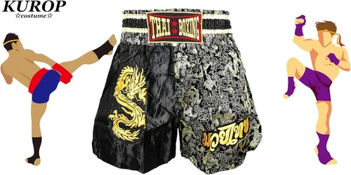Miniatura 3 de Boxeo Muay Thai Shorts Trunks MMA Artes Marciales Kickboxing Lucha Deporte Ropa