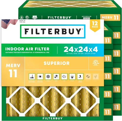 Miniatura 27 de Filterbuy Filtro de aire MERV 11 de 14 x 24 x 1 superior, defensa de mascotas y alergias (paquete de 12), filtros electrostáticos plisados