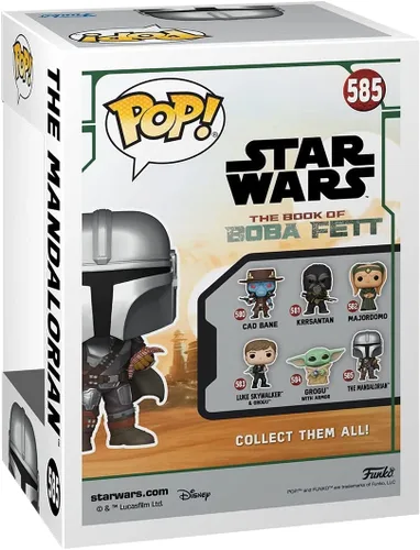 Miniatura 3 de POP Star Wars: Book of Boba Fett - The Mandalorian (Din Djarrin) con bolsa figura de vinilo Funko (paquete con funda protectora de caja compatible)