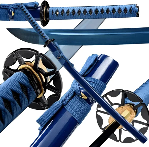Miniatura 11 de Espada Katana Tradicional Forjada a Mano con Templado de Calor/Arcilla Verdaderas Katanas de Acero al Carbono 1060/1095 T10, Afilar, Espiga