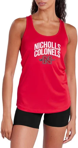 Miniatura 304 de Camiseta deportiva sin mangas oficial de NCAA Collegiate para mujer, con espalda cruzada, colección con logotipo primario