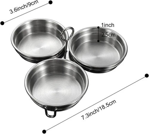 Miniatura 3 de Cazador de huevos de acero inoxidable, Fabricante perfecto de huevos escalfados, Anillos redondos para cocina de huevos para desayuno, 3 tazas