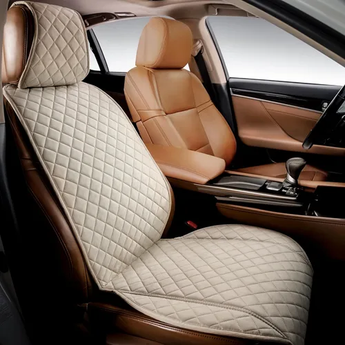 Miniatura 12 de IVICY Funda de asiento de coche de gamuza sintética para automóviles, suave y antideslizante, fundas protectoras de asiento delantero para la MARRÓN