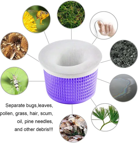 Miniatura 5 de Coopache Paquete de 30 calcetines para piscina – Filtra canastas, desnatadores limpia desechos y hojas para piscinas en el suelo y sobre el suelo