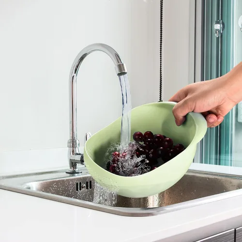Miniatura 5 de uxcell Cuenco de lavado de arroz, verduras, colador de frutas, colador de arroz, colador de arroz, cesta de drenaje de plástico multiusos