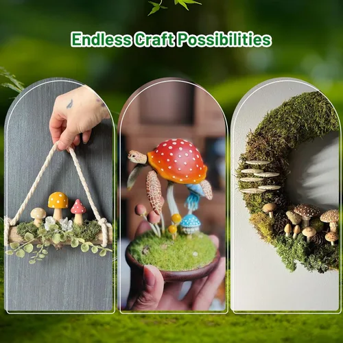 Miniatura 5 de Musgo verde artificial de 5.3 onzas para manualidades, musgo sintético para plantas de interior, arreglos florales, terrarios, decoración del hogar