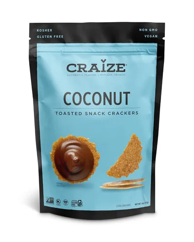 Craize Patatas fritas de coco, sin gluten, veganas, kosher, galletas de maíz tostadas | 4 onzas cada una
