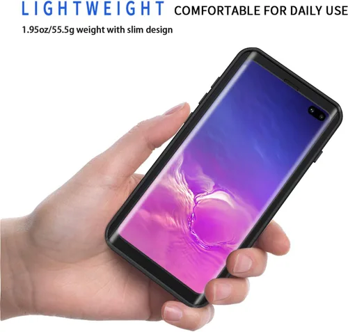 Miniatura 2 de Lanhiem Funda para Samsung Galaxy S10+ Plus, IP68 impermeable a prueba de polvo con protector de pantalla integrado, carcasa protectora resistente a