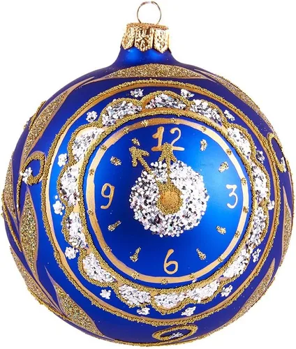 Adornos de Navidad pintados a mano de cristal de 3.94 pulgadas, bola colgante para árbol de Navidad, mini adornos para decoración de Navidad, bola