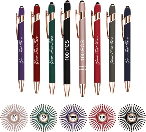 Miniatura 29 de Bolígrafos personalizados personalizados con nombre y texto a granel, 10 bolígrafos personalizados con grabado gratis, regalo para mujeres
