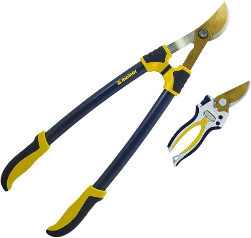 Melnor Pro Lopper & Pruner Value Pack – Cuchillas de acero forjado – Incluye podadoras telescópicas de derivación de 28 a 37 pulgadas y podadoras de