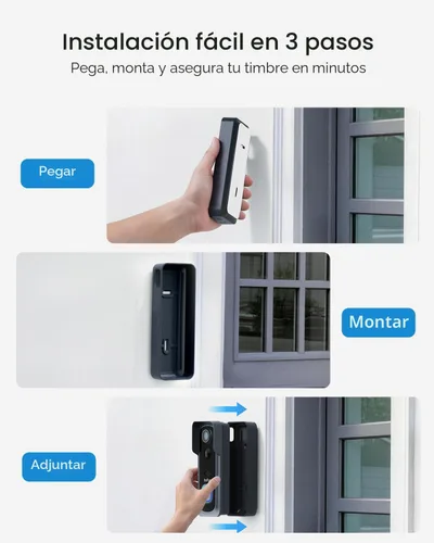 Miniatura 8 de BOIFUN Cámara inalámbrica de timbre de video de 5 MP, más nítida que 2K, sin suscripción, visión amplia de 166°, visión nocturna HDR, detección
