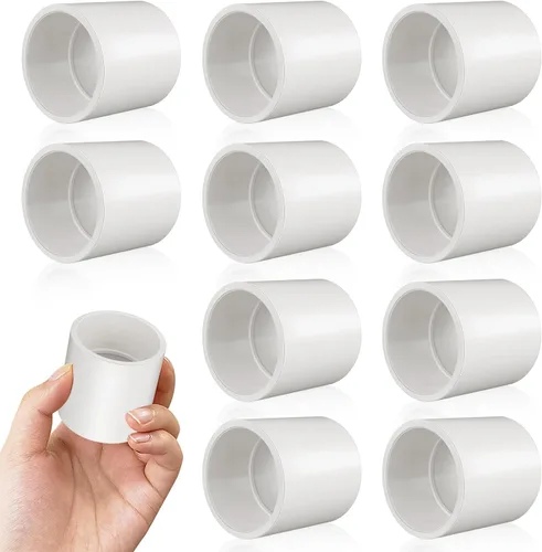 Miniatura 11 de 10 acoplamientos de tubería de PVC blanco