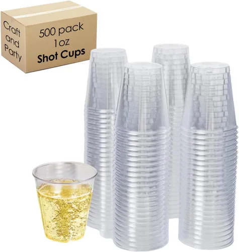 Miniatura 8 de 100 piezas de vasos transparentes premium de 1 onza. Vasos transparentes desechables para degustación de vino, vodka, whisky, shots de gelatina