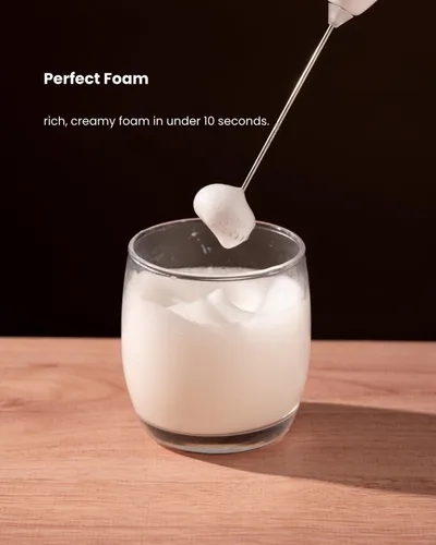 Miniatura 3 de Gerbera Espumador de leche recargable de mano, máquina de espuma de batidor eléctrico ajustable de 3 velocidades, mezclador de bebidas de mano