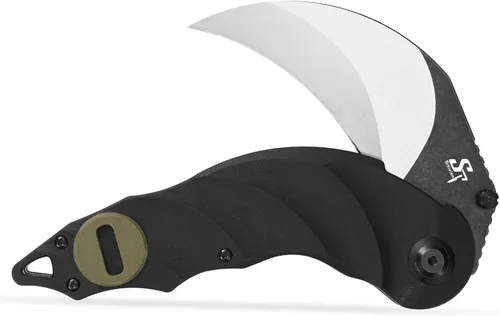 Miniatura 4 de Sitivien ST160 - Cuchillo plegable de bolsillo, hoja de acero K110 con mango G10, cuchillo de herramientas EDC para acampar al aire libre, Verde