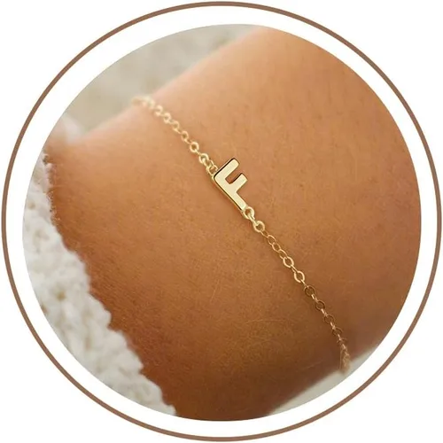 Miniatura 29 de Turandoss - Pulseras de oro con iniciales para mujeres y niñas - Joyería ideal para regalo - Pulsera chapada en plata u oro de 18 k con letras