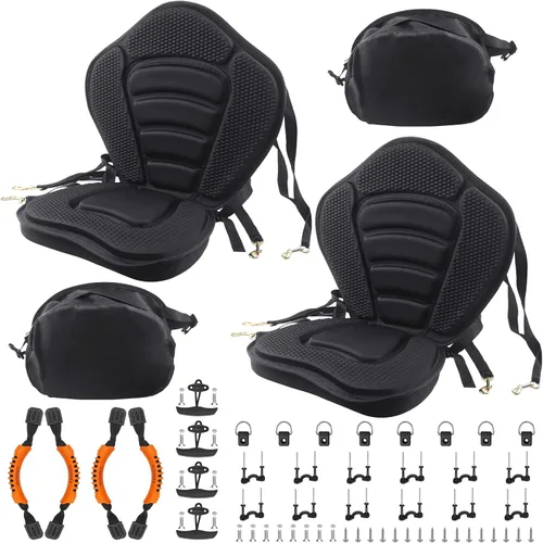 Miniatura 11 de HLOGREE Asientos de kayak: 1/2 pieza, cojín acolchado grueso con soporte de respaldo, compatible con canoa y Ocean Sup