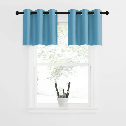 Miniatura 209 de NICETOWN Cortinas opacas de cocina para ventana sobre el fregadero, aislamiento térmico, decoración del hogar, pequeños niveles opacos con ojales
