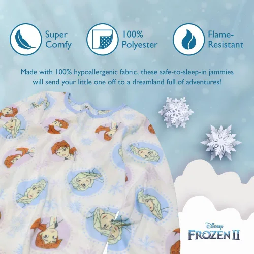 Miniatura 3 de Disney Conjunto de pijama de 5 piezas de Frozen Princesa Minnie Mouse de ajuste holgado, suave y lindo para niñas