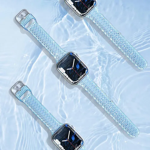 Miniatura 3 de Glitter Diamond Jelly Clear Sport Band Compatible with Apple Watch 45mm 44mm 42mm 41mm 40mm 38mm, iWatch SE2 SE Series 8/7/6/5/4/3/2/1,Waterproof