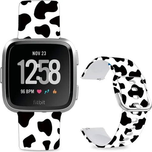 Miniatura 8 de Correas de reloj de silicona suave compatibles con Fitbit Versa 2/Versa/Fitbit Versa Lite/SE, correa de repuesto con bonito patrón floral de 0.98