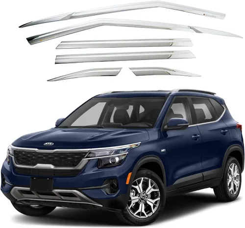 AUTOCLOVER - Juego de 6 protectores de lluvia con cinta adhesiva para Kia Seltos 2021 2022 2023 2024 2025 / deflectores de ventana, persianas de