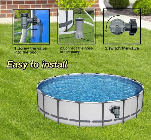 Miniatura 6 de SHUVUUIA 8 adaptadores de manguera de piscina: 4 adaptadores de manguera de piscina de 1 1/4 a 1 1/2 y 4 conectores de bomba de piscina sobre