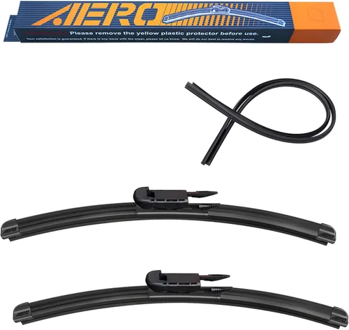 Miniatura 38 de AERO Avenger - Limpiaparabrisas prémium de 26 pulgadas + 19 pulgadas para todas las estaciones con repuestos de goma adicionales, repuesto