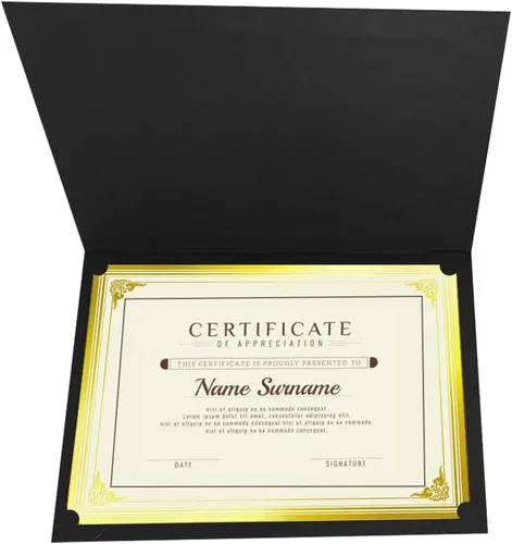 Miniatura 7 de SUNEE 50 hojas de papel para certificados - Borde en blanco de lámina dorada, tamaño carta 8.5x11 para diploma, certificados, premios