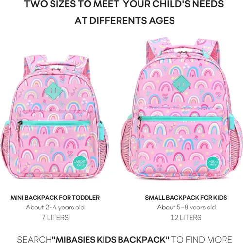 Miniatura 7 de mibasies Mochila escolar para niñas y niños, mochila escolar para preescolar y primaria.., Arco iris, Mochilas Daypack