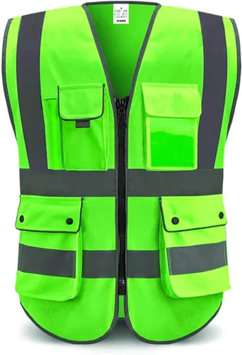 Miniatura 14 de XIAKE Chaleco de seguridad reflectante para hombres y mujeres, chaleco de alta visibilidad clase 2 con bolsillos, cumple con las normas ANSI Malla