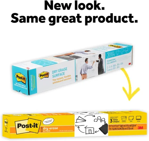 Miniatura 4 de Post-it Película para Pizarra de Borrado en Seco para Paredes, Puertas, Mesas, Pizarras y Más, Pizarra Blanca Adhesiva Extraíble para Pared