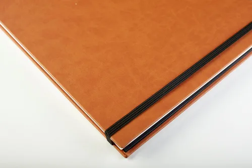 Miniatura 4 de Selarde - Cuaderno de bocetos en espiral superior, tapa dura de cuero térmico, negro, 52 hojas/104 páginas, tamaño de papel de 13.5 x 17 pulgadas