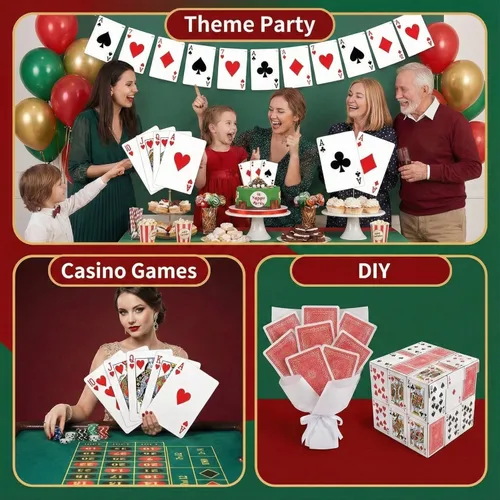 Miniatura 4 de Bedwina Naipes gigantes jumbo, cartas de juego de letras grandes para personas mayores, niños y adultos, baraja divertida de juegos de cartas