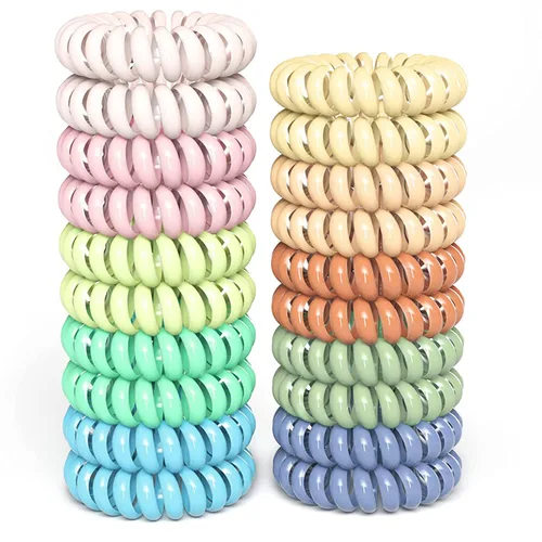 Miniatura 10 de Lazos para el cabello, paquete de 16 espirales para cabello grueso y fino, sin arrugas, sin daños, soportes para cola de caballo para mujeres y niños