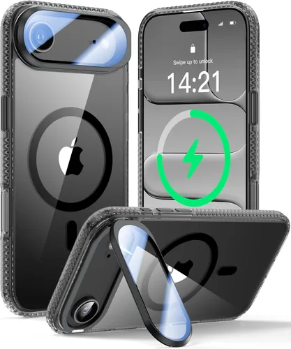 Miniatura 14 de VOFATA - Funda magnética para iPhone 17 Pro Max, cubierta para cámara con soporte, protección completa para la cámara, compatible con MagSafe