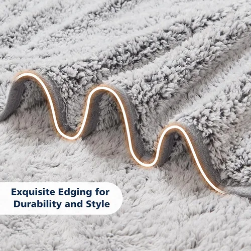 Miniatura 3 de EMME Manta de Vellón Sherpa Suave Reversible Felpa Esponjosa Grande, Ligera Cálida Decorativa Bohemia Cobertura de Manta para Sofá, Sillón, 05-Plush