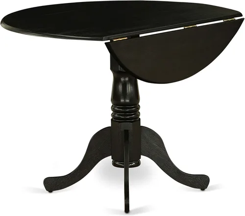 Miniatura 5 de East West Furniture DLGA5-ABK-24 - Juego de mesa y sillas de cocina de 5 piezas, incluye una mesa de comedor redonda con gotas y 4 sillas de comedor