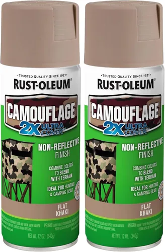 Rust-Oleum 279177 - Pintura en aerosol camuflaje 2X Ultra Cover, 12 oz, color caqui (Paquete de 2)