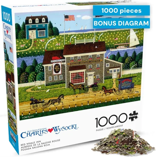 Miniatura 16 de Buffalo Games Charles Wysocki - Rompecabezas de 1000 piezas con escena de invierno festivo, 26.75 x 19.75 pulgadas, a partir de 14 años, póster